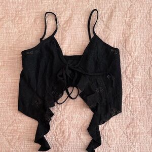 SHEIN Black Lace Crop Top